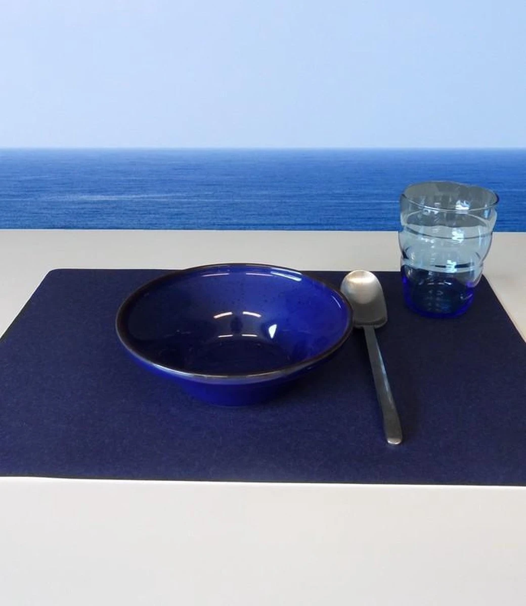 4x Placemat Uni Navy Blue - 30x43cm - Onderlegger - Tafeldecoratie - Tafel Dekken - Blauw 4 4x Placemat Uni Navy Blue - 30x43cm - Onderlegger - Tafeldecoratie - Tafel Dekken - Blauw - Afbeelding 2