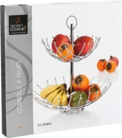 Dubbele Etagere Fruitschaal/fruitmand Rond Zilver Metaal 36 X 40 Cm - Fruitschalen/fruitmanden - Draadmand Van Metaal 9 Dubbele Etagere Fruitschaal/fruitmand Rond Zilver Metaal 36 X 40 Cm - Fruitschalen/fruitmanden - Draadmand Van Metaal -Bormioli Rocco winkel 1057x1200