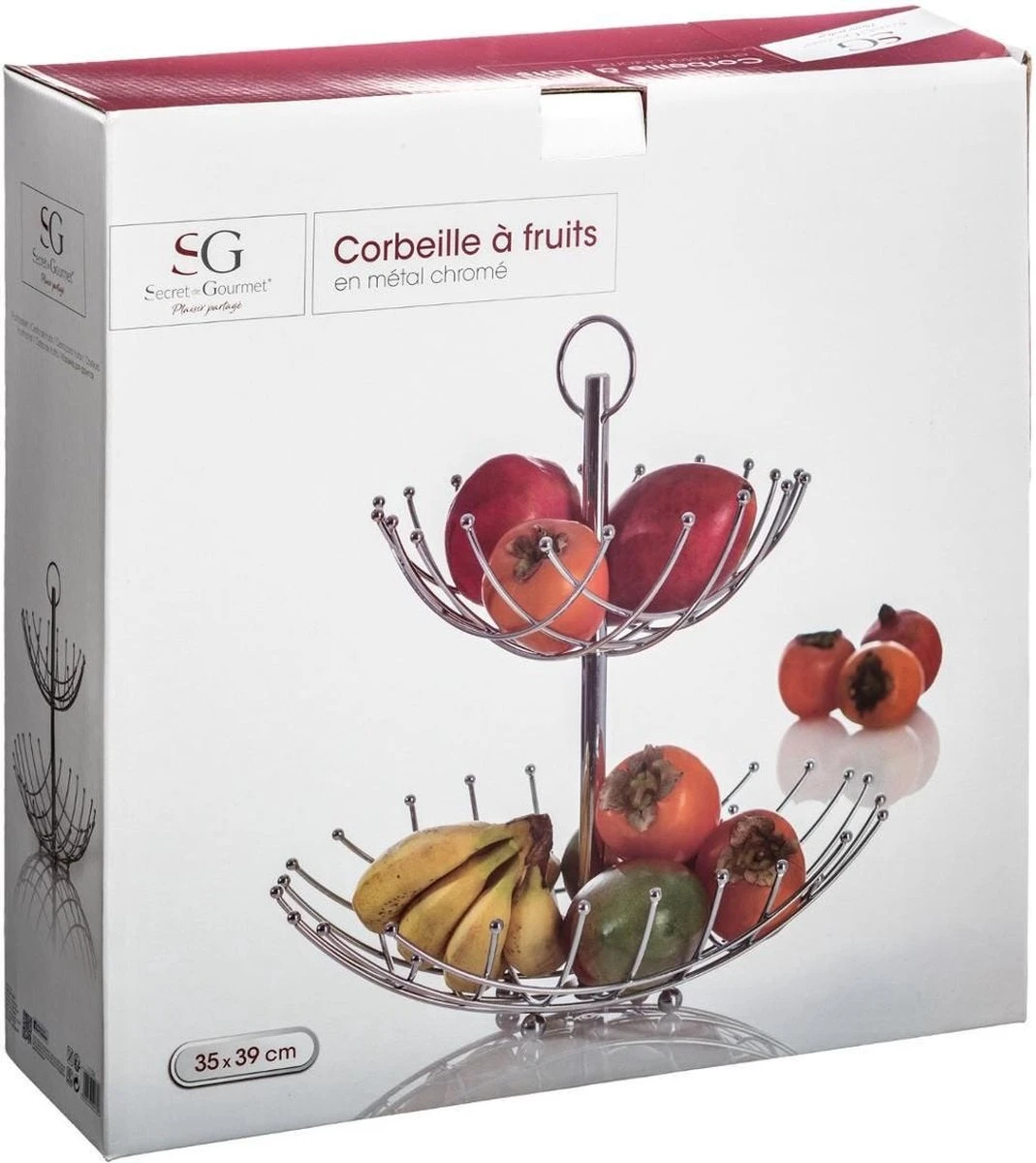 Dubbele Etagere Fruitschaal/fruitmand Rond Zilver Metaal 36 X 40 Cm - Fruitschalen/fruitmanden - Draadmand Van Metaal 5 Dubbele Etagere Fruitschaal/fruitmand Rond Zilver Metaal 36 X 40 Cm - Fruitschalen/fruitmanden - Draadmand Van Metaal - Afbeelding 3