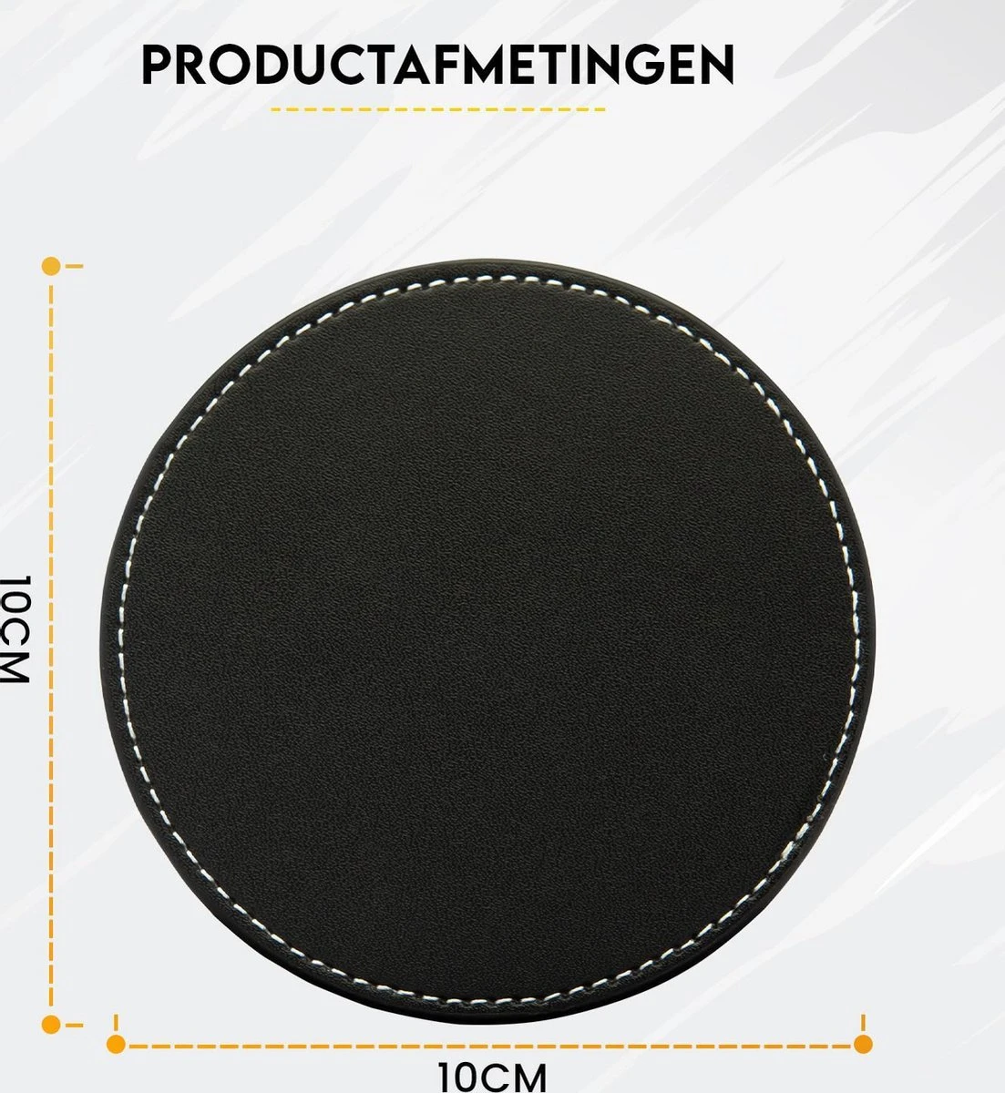Vaja Trends Luxe Leren Onderzetters Voor Glazen - Met Houder - Set Van 10 - Zwart - Waterafstotend En Hittebestendig 7 Vaja Trends Luxe Leren Onderzetters Voor Glazen - Met Houder - Set Van 10 - Zwart - Waterafstotend En Hittebestendig - Afbeelding 5