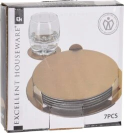 Excellent Houseware 18x Onderzetters Goud RVS Rond Met Houder 8,5 Cm Voor Glazen/bekers/kopjes 11 Excellent Houseware 18x Onderzetters Goud RVS Rond Met Houder 8,5 Cm Voor Glazen/bekers/kopjes -Bormioli Rocco winkel 1116x1200 2