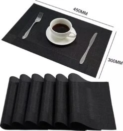 Merkloos De Millennials Duurzame Placemats 4 Stuks - Zwart - Decoratie - Hittebestendig - Makkelijk Schoon - Fijngeweven PVC - Herbruikbare - Keukenaccessoires - Cadeau -Bormioli Rocco winkel 1128x1200 1