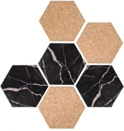 Onderzetters Hardboard Kurk Zwart Marmer | Luxe Hexagon Onderzetters Marmer | Marmeren Onderleggers Voor Glazen - Cadeau - Cadeaustrik 11 Onderzetters Hardboard Kurk Zwart Marmer | Luxe Hexagon Onderzetters Marmer | Marmeren Onderleggers Voor Glazen - Cadeau - Cadeaustrik -Bormioli Rocco winkel 1134x1200 1
