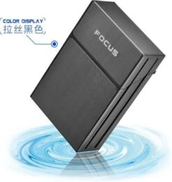 Sigarettenhouder-|Sigaretten Box - Sigaretten Doosje Zwart- Sigaretten Opbergdoosje - Sigaretten Doosje 20 Stuks | Sigaretten Doosje Metaal | Sigaretten Etui | FOCUS