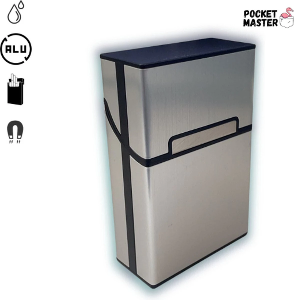 PocketMaster® Sigaretten Doosje - Zilver - Aluminium - Sigaretten Houder/Hoesje - Weerbestendig - Stevig En Luxe Opbergdoosje 3 PocketMaster® Sigaretten Doosje - Zilver - Aluminium - Sigaretten Houder/Hoesje - Weerbestendig - Stevig En Luxe Opbergdoosje
