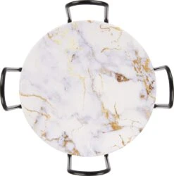 Castagnola Keramische Onderzetters Met Houder – Onderzetters Voor Glazen – Onderzetters Design – Onderzettersset – Drink Onderzetters – Keramisch – Kurk – Set Van 6 – Wit/Goud -Bormioli Rocco winkel 1187x1200 3