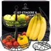 Chefarone Fruit Etagère Met Bananenstandaard - Fruitmand Metaal - Bananenhouder - Fruitschaal 2 Laags - Groentemand - Zwart 2 Chefarone Fruit Etagère Met Bananenstandaard - Fruitmand Metaal - Bananenhouder - Fruitschaal 2 Laags - Groentemand - Zwart -Bormioli Rocco winkel 1192x1200 4