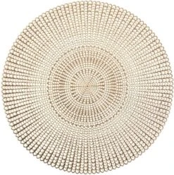 6x Ronde Placemats Goud Geponste Gaatjes 41 Cm - Tafeldecoratie - Borden Onderleggers Van Kunststof