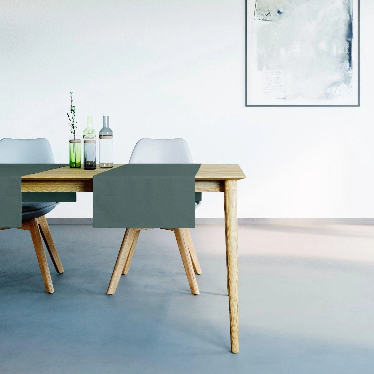 Mistral Home - Tafelloper Waterafstotend - 45x145 Cm - Donker Groen 3 Mistral Home - Tafelloper Waterafstotend - 45x145 Cm - Donker Groen