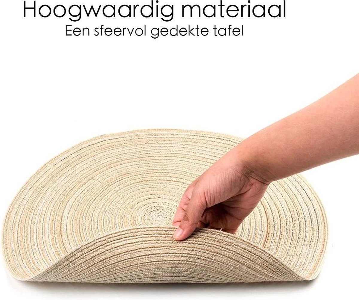 Merkloos Placemat - 2 Stuks - Placemat Rond - Placemats Rond Gevlochten - Tafelonderzetter - Tafel Onderleggers - Onderleggers Placemat - Placemat 30 Cm 5 Merkloos Placemat - 2 Stuks - Placemat Rond - Placemats Rond Gevlochten - Tafelonderzetter - Tafel Onderleggers - Onderleggers Placemat - Placemat 30 Cm - Afbeelding 3