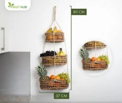 FRUIT HUB - Hangende Fruitmand - Wandplank - 100% Natuurlijk. Fruitmand Muur, Fruitopslag, Hangende Hangende Mand Keuken 7 FRUIT HUB - Hangende Fruitmand - Wandplank - 100% Natuurlijk. Fruitmand Muur, Fruitopslag, Hangende Hangende Mand Keuken -Bormioli Rocco winkel 1200x1013 1