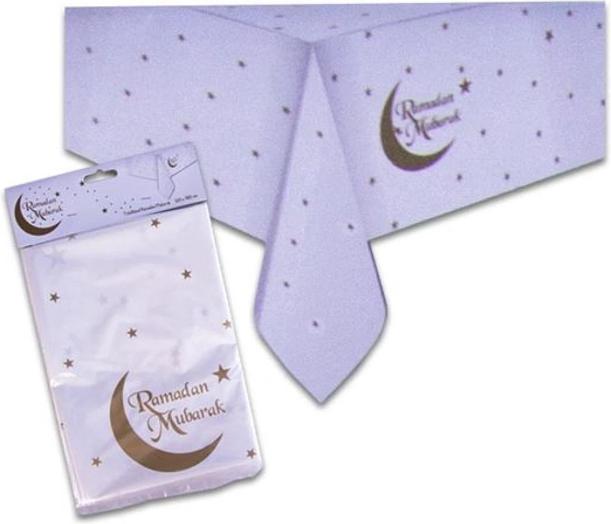 Merkloos Ramadan Mubarak Thema Tafellaken/tafelkleed 120 X 180 Cm Rechthoekig - Suikerfeest/Offerfeest/Ramadanfeest Versieringen/decoraties 3 Merkloos Ramadan Mubarak Thema Tafellaken/tafelkleed 120 X 180 Cm Rechthoekig - Suikerfeest/Offerfeest/Ramadanfeest Versieringen/decoraties