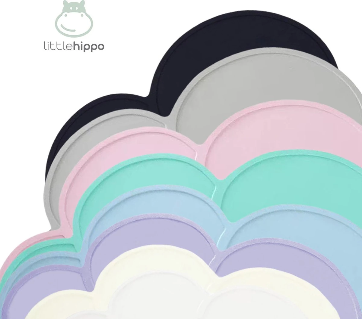 Antislip Siliconen Placemat 'Grijs' - Onderlegger - Wolk - Baby - Kind - Tafelgerei - Gratis Verzending 6 Antislip Siliconen Placemat 'Grijs' - Onderlegger - Wolk - Baby - Kind - Tafelgerei - Gratis Verzending - Afbeelding 4