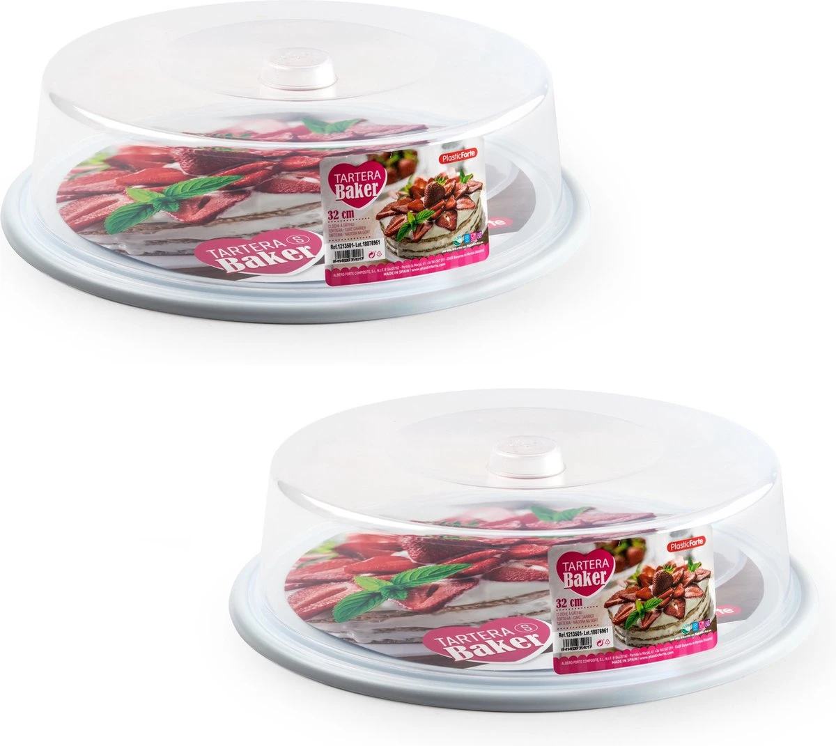 2x Stuks Witte Ronde Taart Bewaardoos 32 X 9,5 Cm - Keukenbenodigdheden - Taart Bewaarbak 3 2x Stuks Witte Ronde Taart Bewaardoos 32 X 9,5 Cm - Keukenbenodigdheden - Taart Bewaarbak