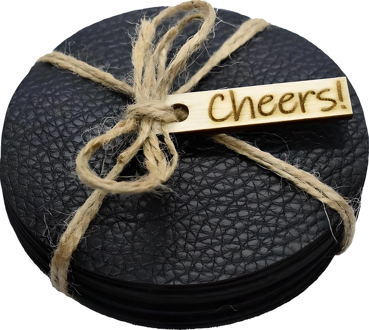 Merkloos Onderzetters Voor Glazen - Set Van 16 Onderzetters - Skai Heavy Leer - Rond 3 Merkloos Onderzetters Voor Glazen - Set Van 16 Onderzetters - Skai Heavy Leer - Rond