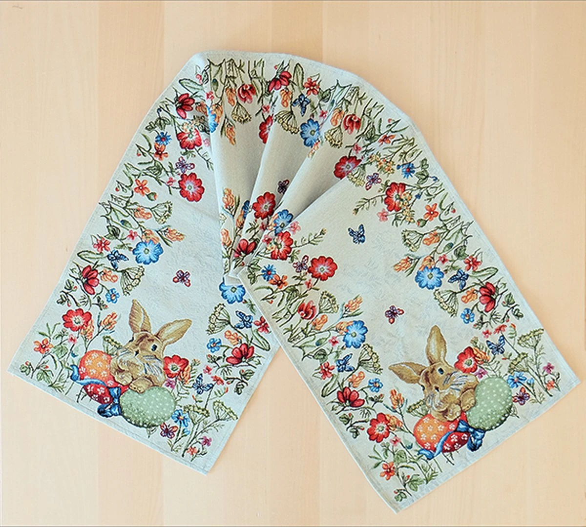 Merkloos Tafelloper - Gobelin - Pasen - Paashaas En Bloemen - Loper 140 Cm 3 Merkloos Tafelloper - Gobelin - Pasen - Paashaas En Bloemen - Loper 140 Cm