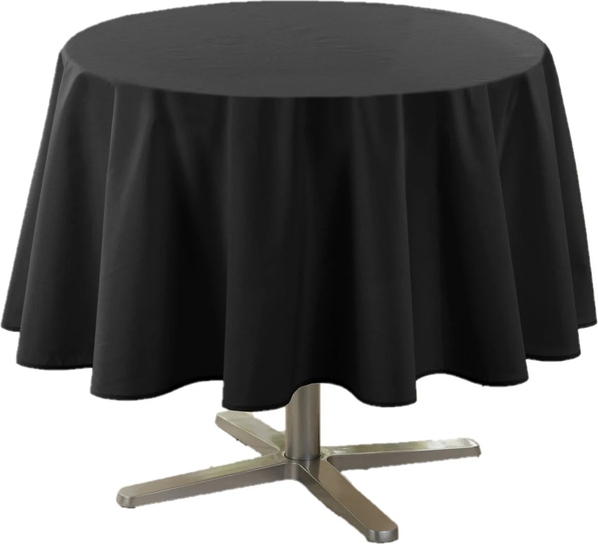 Gecoat Tafellinnen/tafelkleed - Afwasbaar - Op Koker Geleverd - Diameter 180cm Rond - Effen Zwart 4 Gecoat Tafellinnen/tafelkleed - Afwasbaar - Op Koker Geleverd - Diameter 180cm Rond - Effen Zwart - Afbeelding 2