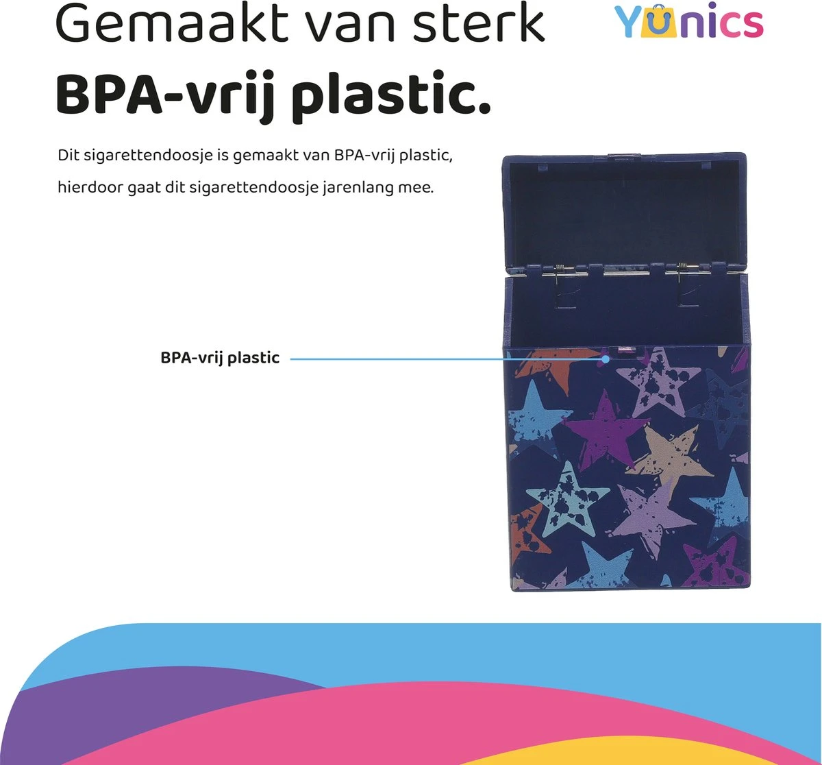 YUNICS ® Sigarettendoosje - Sterren- Sigaretten Houder - Gemaakt Van Hoogwaardig Kunststof 6 YUNICS ® Sigarettendoosje - Sterren- Sigaretten Houder - Gemaakt Van Hoogwaardig Kunststof - Afbeelding 4