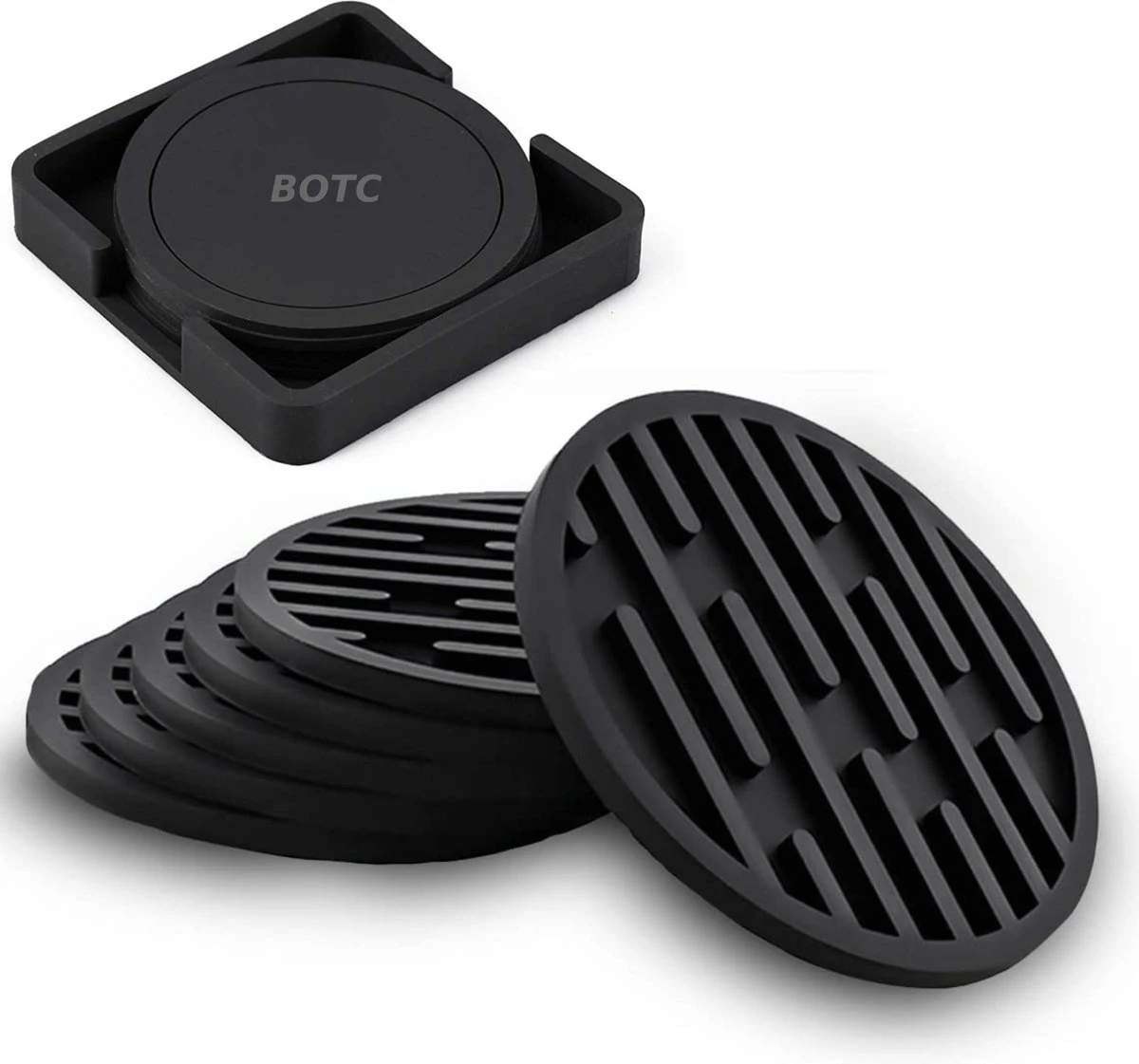 BOTC Onderzetters Met Houder - Siliconen Onderzetters Set Van 4 - Onderleggers Voor Glazen - Glasonderzetters Voor Op Tafel - Coasters 3 BOTC Onderzetters Met Houder - Siliconen Onderzetters Set Van 4 - Onderleggers Voor Glazen - Glasonderzetters Voor Op Tafel - Coasters