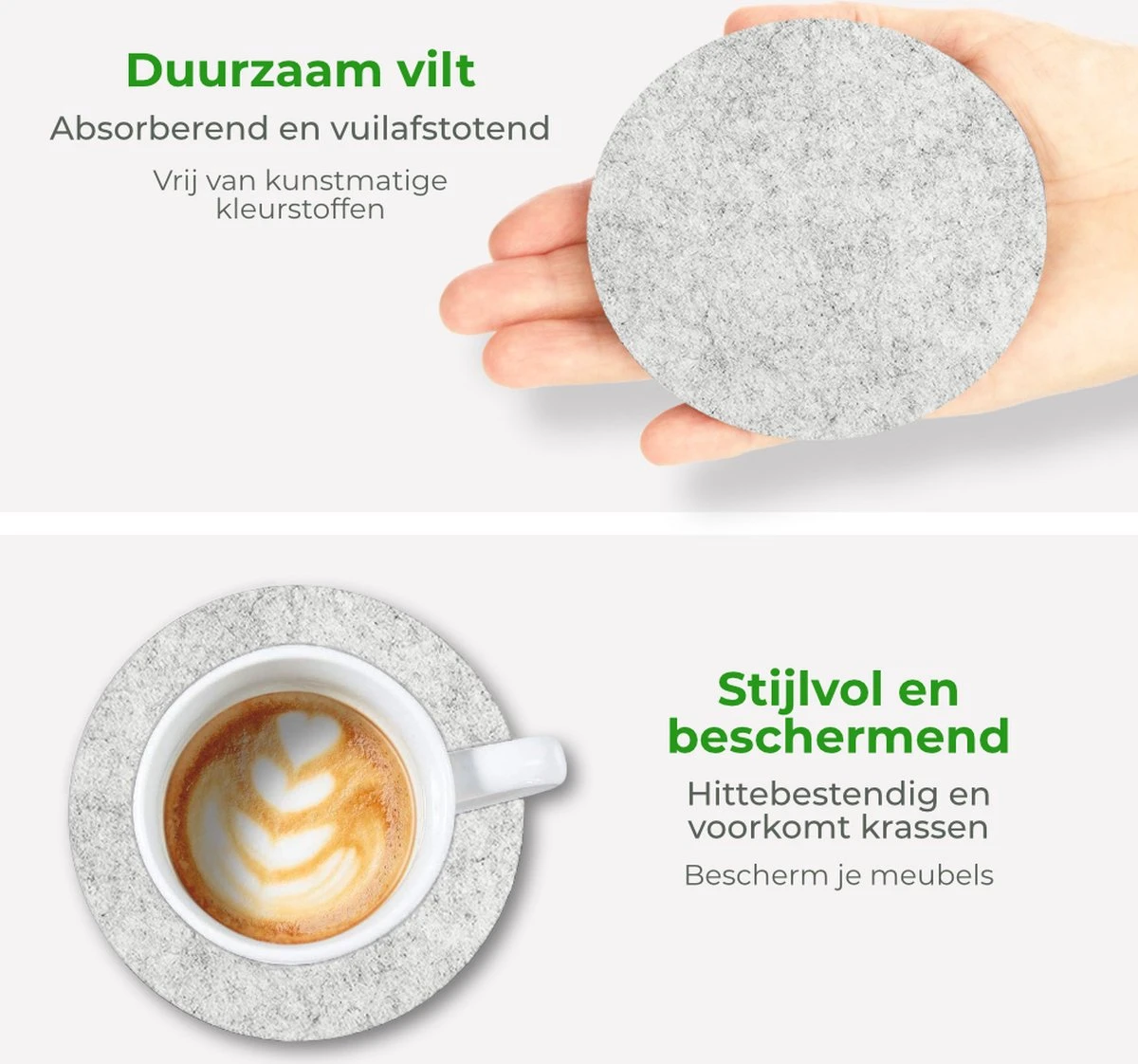 Soothe Onderzetters Voor Glazen - Vilt 10 Stuks – Lichtgrijs – Onderzetters Met Houder – Handgemaakt - Hittebestendig, Absorberend En Duurzaam 10 Soothe Onderzetters Voor Glazen - Vilt 10 Stuks – Lichtgrijs – Onderzetters Met Houder – Handgemaakt - Hittebestendig, Absorberend En Duurzaam - Afbeelding 8