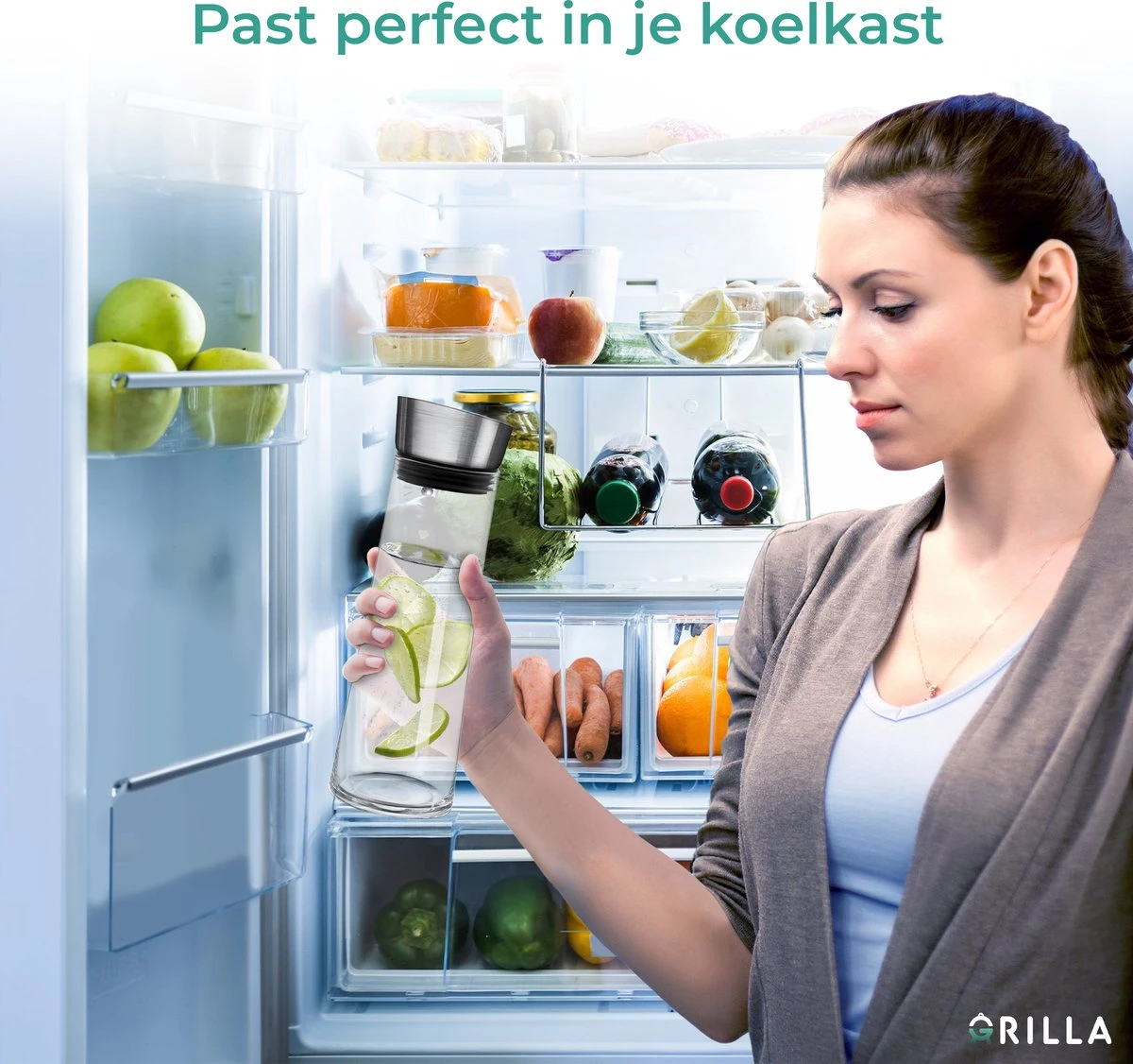 Grilla Karaf - 1000 Ml - Waterkan Met Deksel En Filter - Schenkkan - Waterkaraf 4 Grilla Karaf - 1000 Ml - Waterkan Met Deksel En Filter - Schenkkan - Waterkaraf - Afbeelding 2