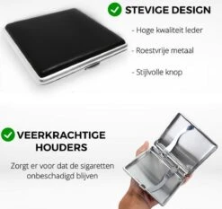 EYSLife Sigaretten Doosje + Aansteker Hoesje - Met Veerkrachige Houders - 20 Sigaretten - Leder - Extra Stevig - Roestvrij - Sigarettenhouder - Box / Opbergdoosje 11 EYSLife Sigaretten Doosje + Aansteker Hoesje - Met Veerkrachige Houders - 20 Sigaretten - Leder - Extra Stevig - Roestvrij - Sigarettenhouder - Box / Opbergdoosje -Bormioli Rocco winkel 1200x1132