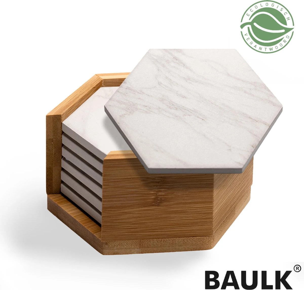 Onderzetters Voor Glazen - Keramische Onderzetters Met Houder - Marmeren Uitstraling - 100% Keramisch - Ecologisch - 6st - BAULK® 7 Onderzetters Voor Glazen - Keramische Onderzetters Met Houder - Marmeren Uitstraling - 100% Keramisch - Ecologisch - 6st - BAULK® - Afbeelding 5