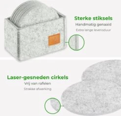 Soothe Onderzetters Voor Glazen - Vilt 10 Stuks – Lichtgrijs – Onderzetters Met Houder – Handgemaakt - Hittebestendig, Absorberend En Duurzaam 13 Soothe Onderzetters Voor Glazen - Vilt 10 Stuks – Lichtgrijs – Onderzetters Met Houder – Handgemaakt - Hittebestendig, Absorberend En Duurzaam -Bormioli Rocco winkel 1200x1149