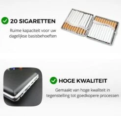 EYSLife Sigaretten Doosje + Aansteker Hoesje - Met Veerkrachige Houders - 20 Sigaretten - Leder - Extra Stevig - Roestvrij - Sigarettenhouder - Box / Opbergdoosje 12 EYSLife Sigaretten Doosje + Aansteker Hoesje - Met Veerkrachige Houders - 20 Sigaretten - Leder - Extra Stevig - Roestvrij - Sigarettenhouder - Box / Opbergdoosje -Bormioli Rocco winkel 1200x1151 1
