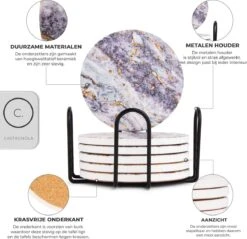 Castagnola Keramische Onderzetters Met Houder – Onderzetters Voor Glazen – Onderzetters Design – Onderzettersset – Drink Onderzetters – Keramisch – Kurk – Set Van 6 – Grijs/Goud 14 Castagnola Keramische Onderzetters Met Houder – Onderzetters Voor Glazen – Onderzetters Design – Onderzettersset – Drink Onderzetters – Keramisch – Kurk – Set Van 6 – Grijs/Goud -Bormioli Rocco winkel 1200x1160 4