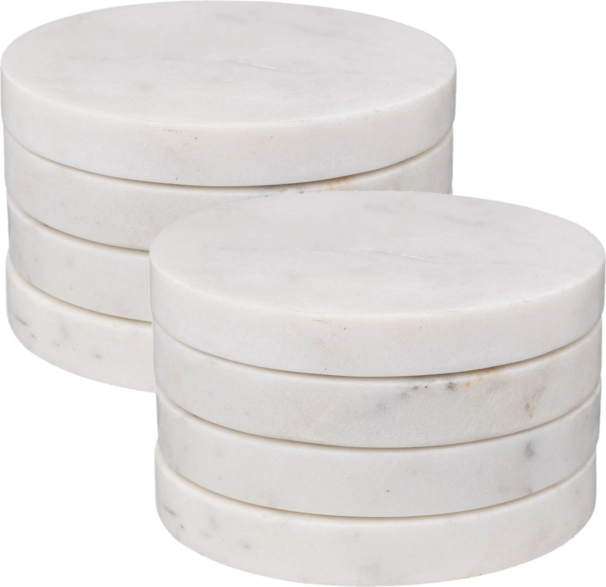 Secret De Gourmet Onderzetters Voor Glazen - 8 Stuks - Marmer - Wit 3 Secret De Gourmet Onderzetters Voor Glazen - 8 Stuks - Marmer - Wit