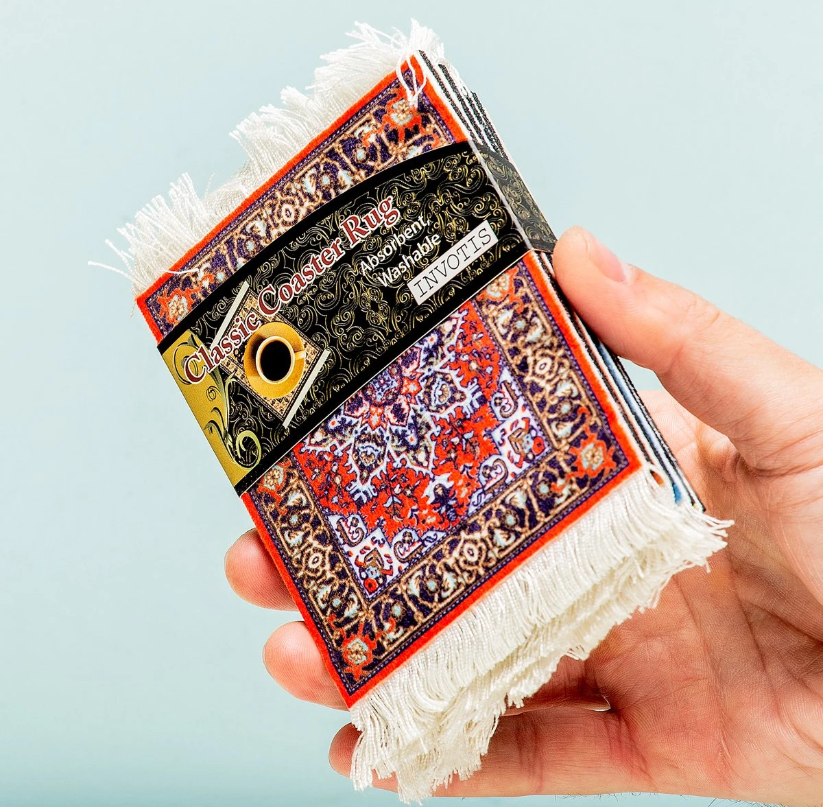 Invotis Perzisch Tapijt Onderzetters (Set Van 4) 7 Invotis Perzisch Tapijt Onderzetters (Set Van 4) - Afbeelding 5