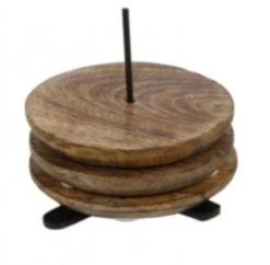 Onderzetters Mangohout Op Houder - 6 Stuks - 10cm 7 Onderzetters Mangohout Op Houder - 6 Stuks - 10cm -Bormioli Rocco winkel 1200x1178 2