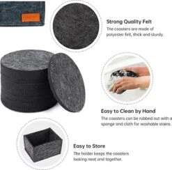 IBright Vilt Onderzetters Voor Glazen - 12 Stuks – Donkergrijs – Vilten Onderzetters Met Houder - Hittebestendig - Absorberend En Duurzaam 12 IBright Vilt Onderzetters Voor Glazen - 12 Stuks – Donkergrijs – Vilten Onderzetters Met Houder - Hittebestendig - Absorberend En Duurzaam -Bormioli Rocco winkel 1200x1185 1