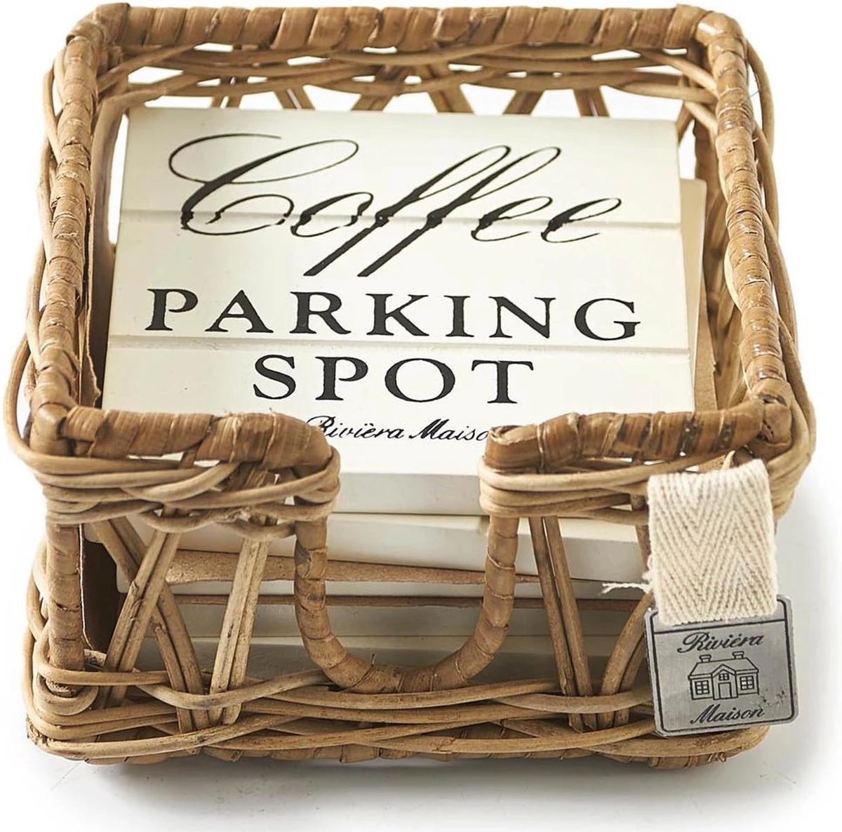 Riviera Maison Onderzetters Voor Glazen - Parking Spot Coasters - Bruin 3 Riviera Maison Onderzetters Voor Glazen - Parking Spot Coasters - Bruin
