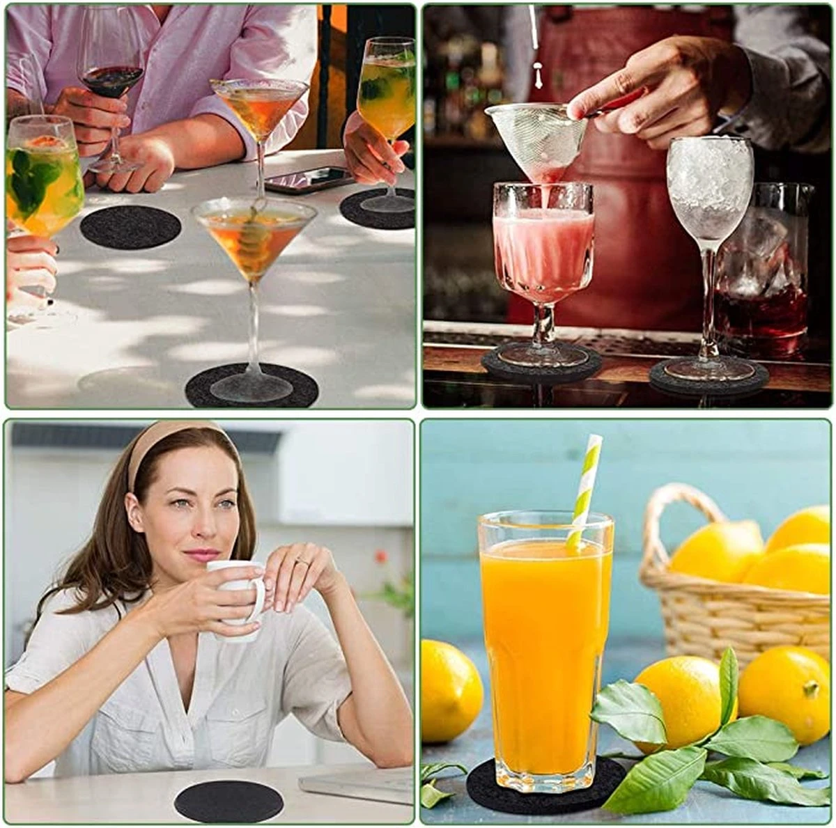 IBright Vilt Onderzetters Voor Glazen - 12 Stuks – Donkergrijs – Vilten Onderzetters Met Houder - Hittebestendig - Absorberend En Duurzaam 10 IBright Vilt Onderzetters Voor Glazen - 12 Stuks – Donkergrijs – Vilten Onderzetters Met Houder - Hittebestendig - Absorberend En Duurzaam - Afbeelding 8