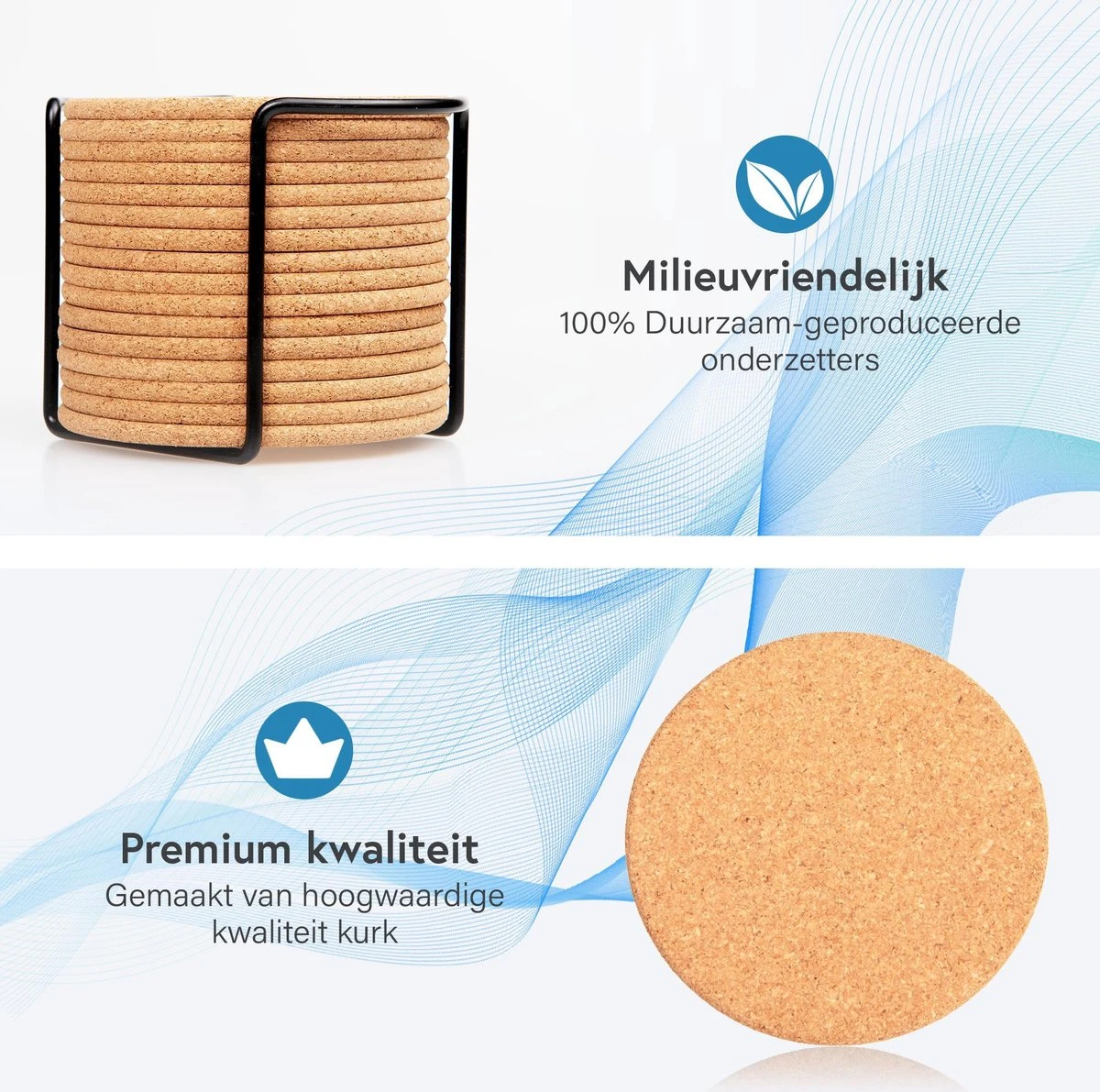 Kurken Onderzetters Voor Glazen Met Houder – Set Van 16 Kurken/Houten Onderzetters – Premium Kwaliteit – Anti-slip – Absorberend – Hittebestendig - Rond – Duurzaam/Milieuvriendelijk 9 Kurken Onderzetters Voor Glazen Met Houder – Set Van 16 Kurken/Houten Onderzetters – Premium Kwaliteit – Anti-slip – Absorberend – Hittebestendig - Rond – Duurzaam/Milieuvriendelijk - Afbeelding 7