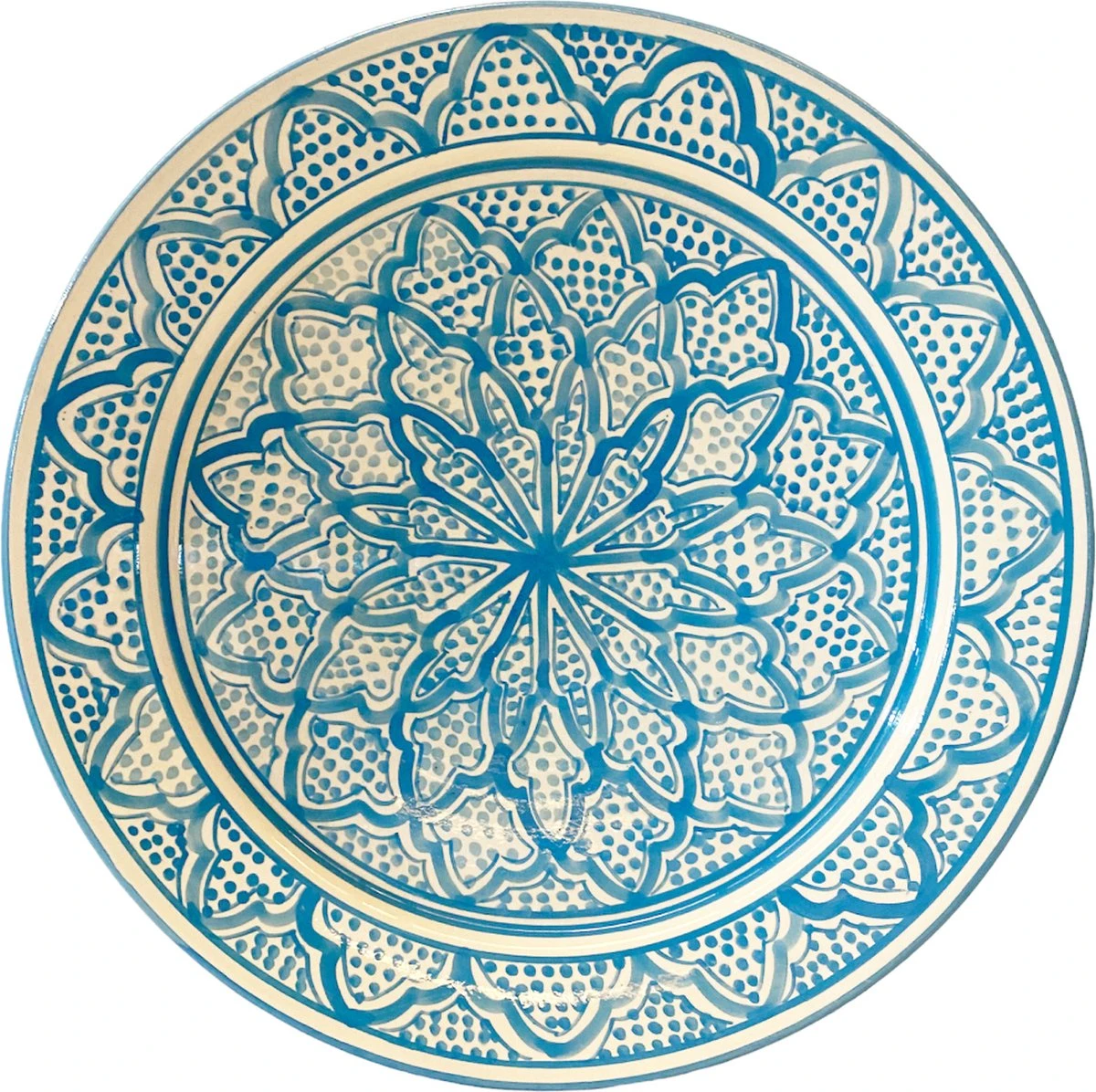 Marokkaanse Schaal Handbeschilderde Aardewerk 35 Cm - Saladeschaal - Fruitmand - Fruitschaal 3 Marokkaanse Schaal Handbeschilderde Aardewerk 35 Cm - Saladeschaal - Fruitmand - Fruitschaal