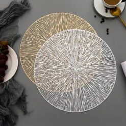 Merkloos Gouden- Placemats - Rond - 38 Cm - 4 Stuks - Onderlegger - Hitte Bestendig - Goud - Luxe Uitstraling - Open Gewerkt -Bormioli Rocco winkel 1200x1198 20