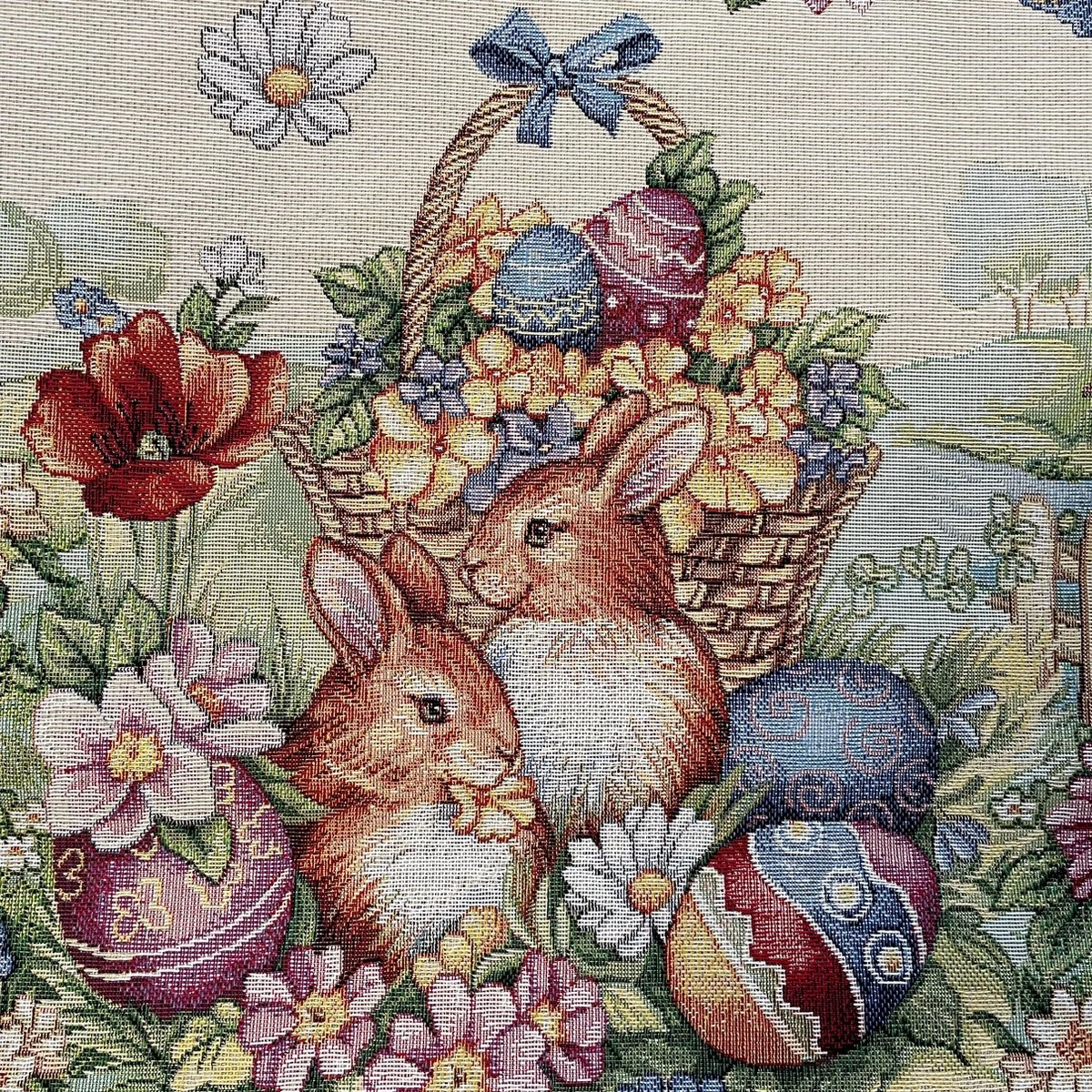 Merkloos Tafelkleed -Tafelloper - Gobelin - Pasen - Groen - Met Konijntjes - 45 X 140 Cm 5 Merkloos Tafelkleed -Tafelloper - Gobelin - Pasen - Groen - Met Konijntjes - 45 X 140 Cm - Afbeelding 3