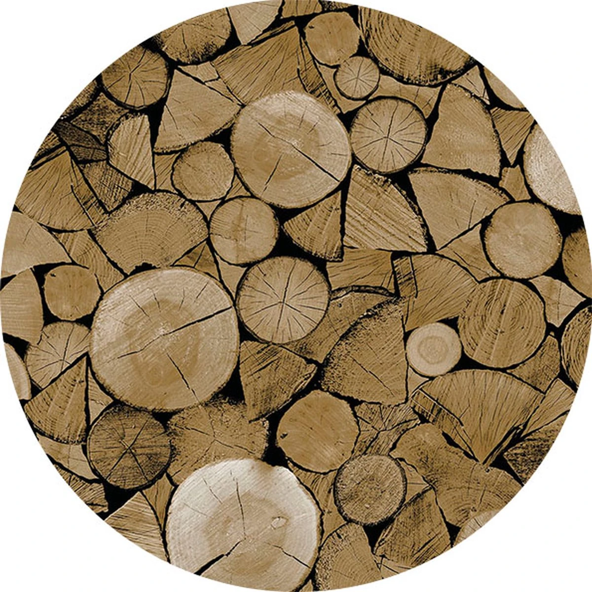 Tafelzeil Rond Hout Bruin - 160 Cm 5 Tafelzeil Rond Hout Bruin - 160 Cm - Afbeelding 3