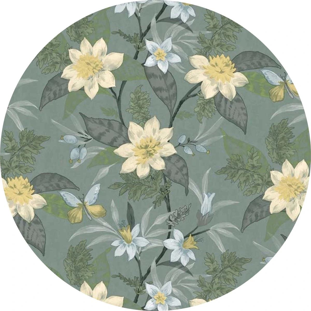 Raved Rond Tafelzeil - Bloemen Design 160 Cm ø - Groen - PVC - Afwasbaar 3 Raved Rond Tafelzeil - Bloemen Design 160 Cm ø - Groen - PVC - Afwasbaar