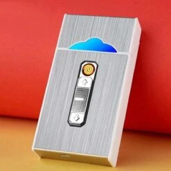 Merkloos 2-in-1 - Sigarettendoosje Met Elektrische Aansteker - Sigaretten Beschermdoos - Sigaretten Case -USB Oplaadbaar