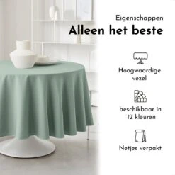 Today Rond Tafelkleed - Tafellaken - Ø180cm - Polyester - Céladon - Jade -Bormioli Rocco winkel 1200x1200 26