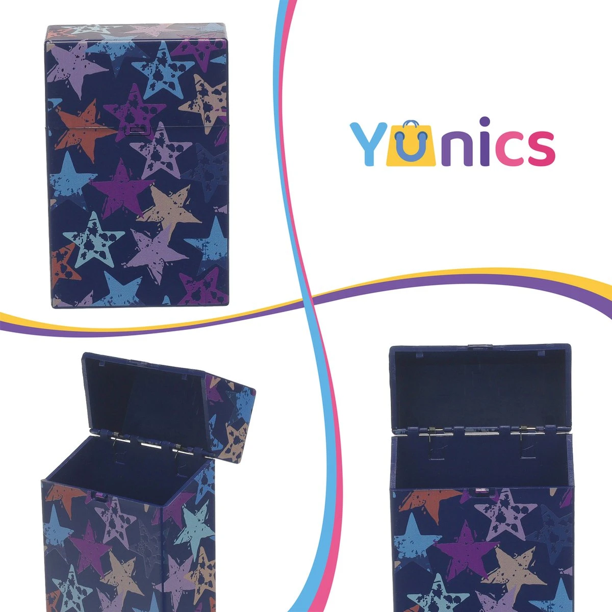 YUNICS ® Sigarettendoosje - Sterren- Sigaretten Houder - Gemaakt Van Hoogwaardig Kunststof 7 YUNICS ® Sigarettendoosje - Sterren- Sigaretten Houder - Gemaakt Van Hoogwaardig Kunststof - Afbeelding 5