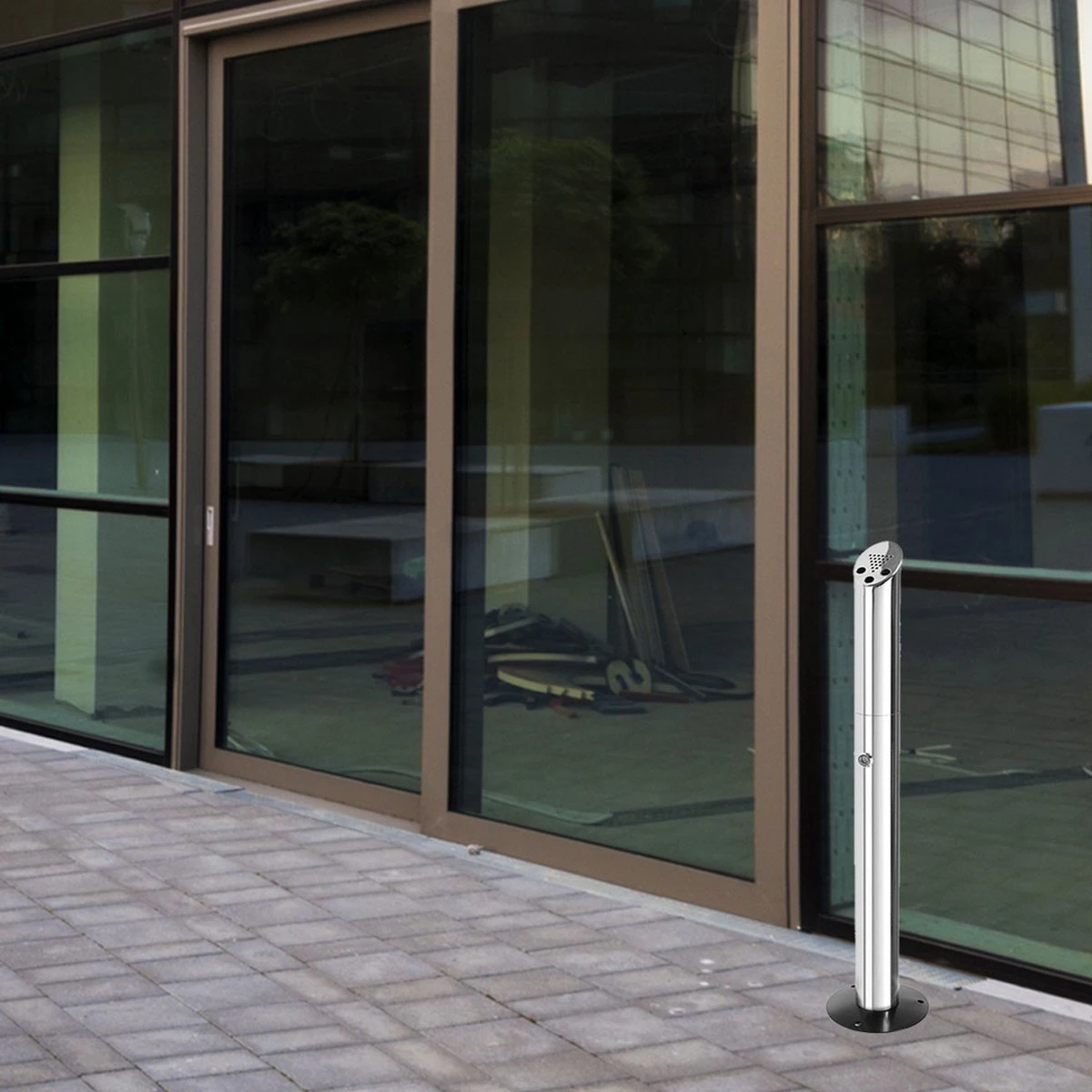 BRASQ RVS Asbak Staand Met 2 Liter Inhoud- Rookpaal - Peukenzuil - AT300 7 BRASQ RVS Asbak Staand Met 2 Liter Inhoud- Rookpaal - Peukenzuil - AT300 - Afbeelding 5