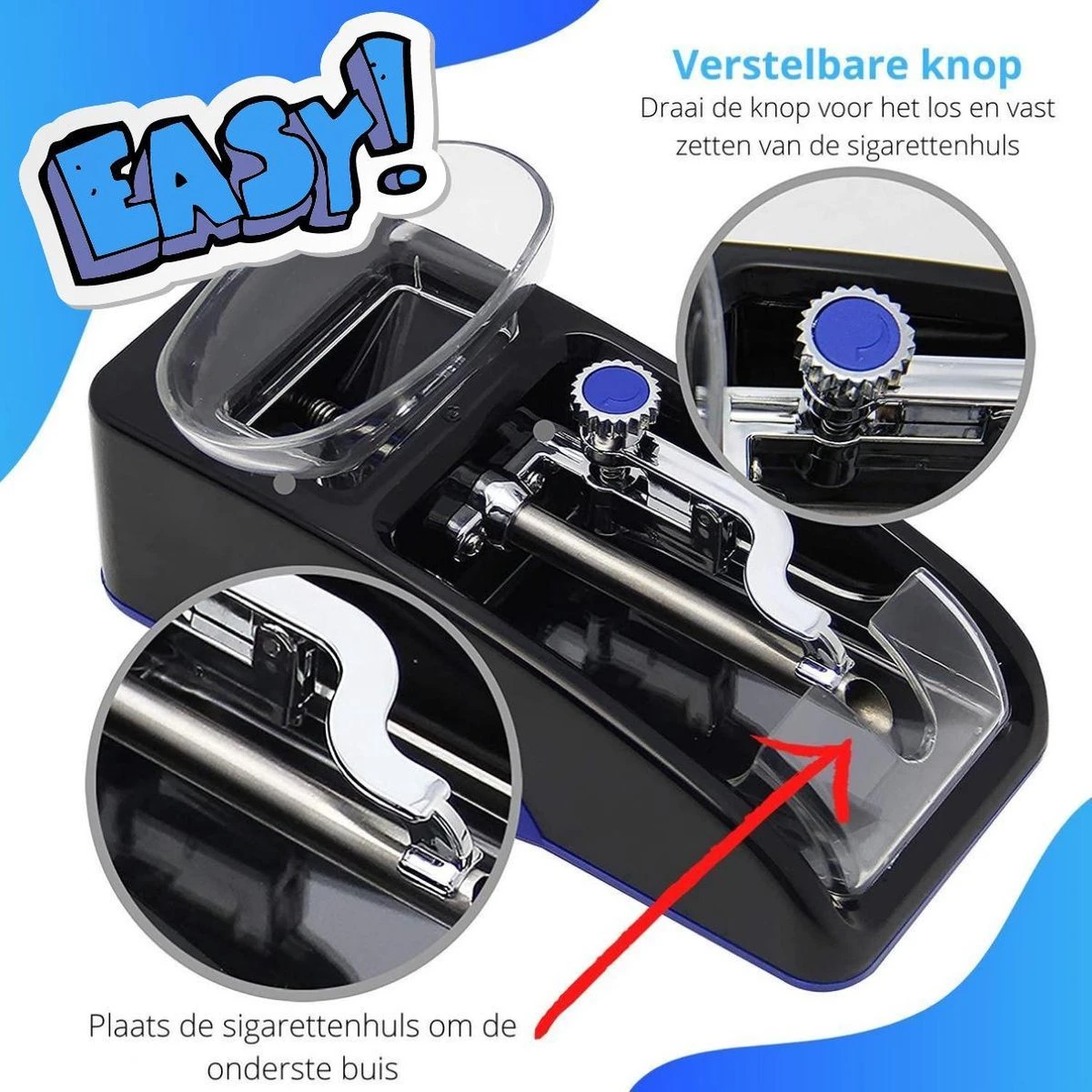 Elektrische Sigarettenmaker | Elektrische Sigarettenmachine Voor Volle Strakke Sigaretten | Met Onderhoud Accessoires | Sigaretten Maker Electrisch | Blauw 4 Elektrische Sigarettenmaker | Elektrische Sigarettenmachine Voor Volle Strakke Sigaretten | Met Onderhoud Accessoires | Sigaretten Maker Electrisch | Blauw - Afbeelding 2