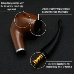 Merkloos Luxe Tabakspijp Set – Ebbenhout – Handgemaakt – Rookpijp – Pijp Roken – Rookpijp Tabak – Tabakspijp Starter Set - Tabakspijp -Bormioli Rocco winkel 1200x1200 275