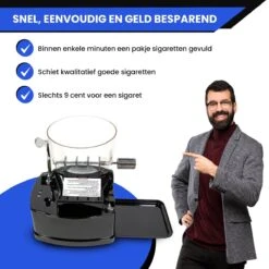 Rock&Rose Elektrische Sigarettenmaker - Inclusief Borsteltje - Sigarettenmakers - Sigarettenmachine - Electrische - Hulzenstopper - Zwart -Bormioli Rocco winkel 1200x1200 281