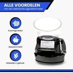 Rock&Rose Elektrische Sigarettenmaker - Inclusief Borsteltje - Sigarettenmakers - Sigarettenmachine - Electrische - Hulzenstopper - Zwart -Bormioli Rocco winkel 1200x1200 283